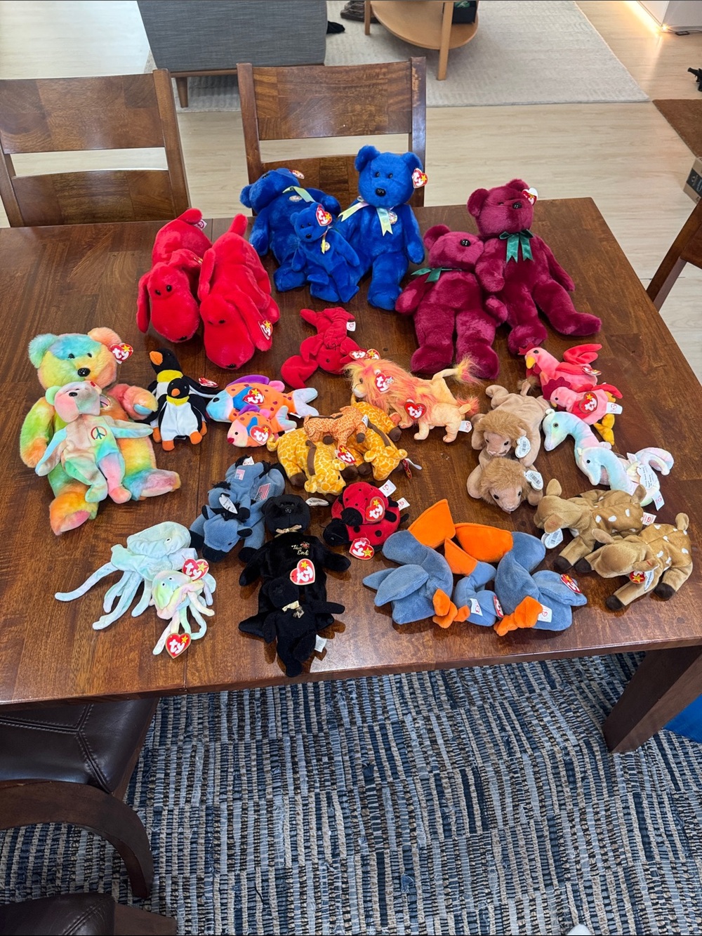 Lot of 18 sets of Teenie Beanies, Beanie Babies & Beanie Buddies- 39 items total